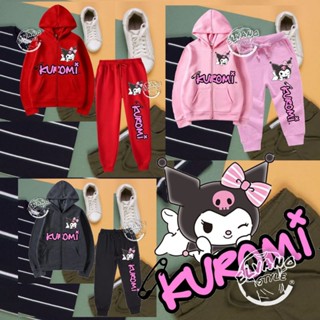 Kuromi เสื้อกันหนาว มีฮู้ด มีซิป สําหรับเด็กผู้หญิง