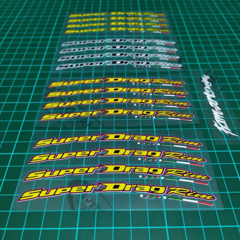 สติ๊กเกอร์ขอบ SUPER DRAG RIM วัสดุ Maxdecal โปร่งใส พิมพ์เจล UV