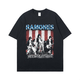 เสื้อยืด พิมพ์ลาย Ramones ROCK BAND Music