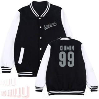 เสื้อแจ็กเก็ตเบสบอล Exo Font Exoplanet สีเงิน ตัวเลขสุดท้าย