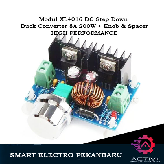 โมดูลหยุดหายใจตามขั้นตอนดั้งเดิม 8A XL4016 200W BUCK CONVERTER PWM DC StepDown 8A 200W + Knob & Spac