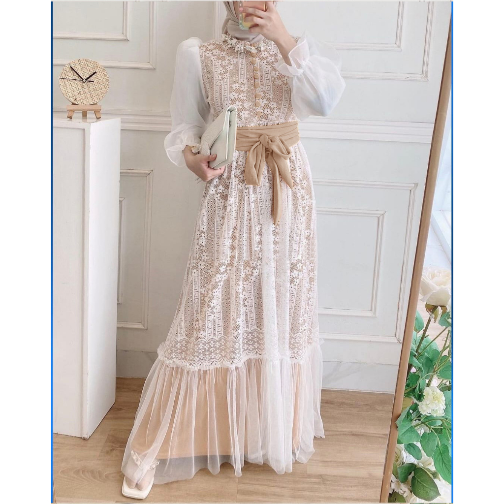O2 Fashion / Inara แม็กซี่เดรส / มีไซส์ ML XL XXL XXXL / แม็กซี่เดรส busui / busui friendly / maxi b