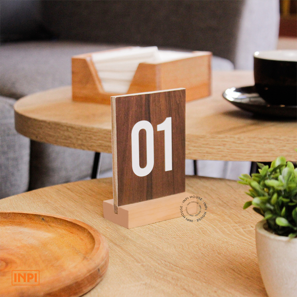 INPI HOUSE Signage Table Number - กระดานป้ายหมายเลขโต๊ะรับประทานอาหาร - Indoor