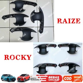 Raize Rocky 2021 2023 2024 ฝาครอบชามประตูรถยนต์ สีดํา