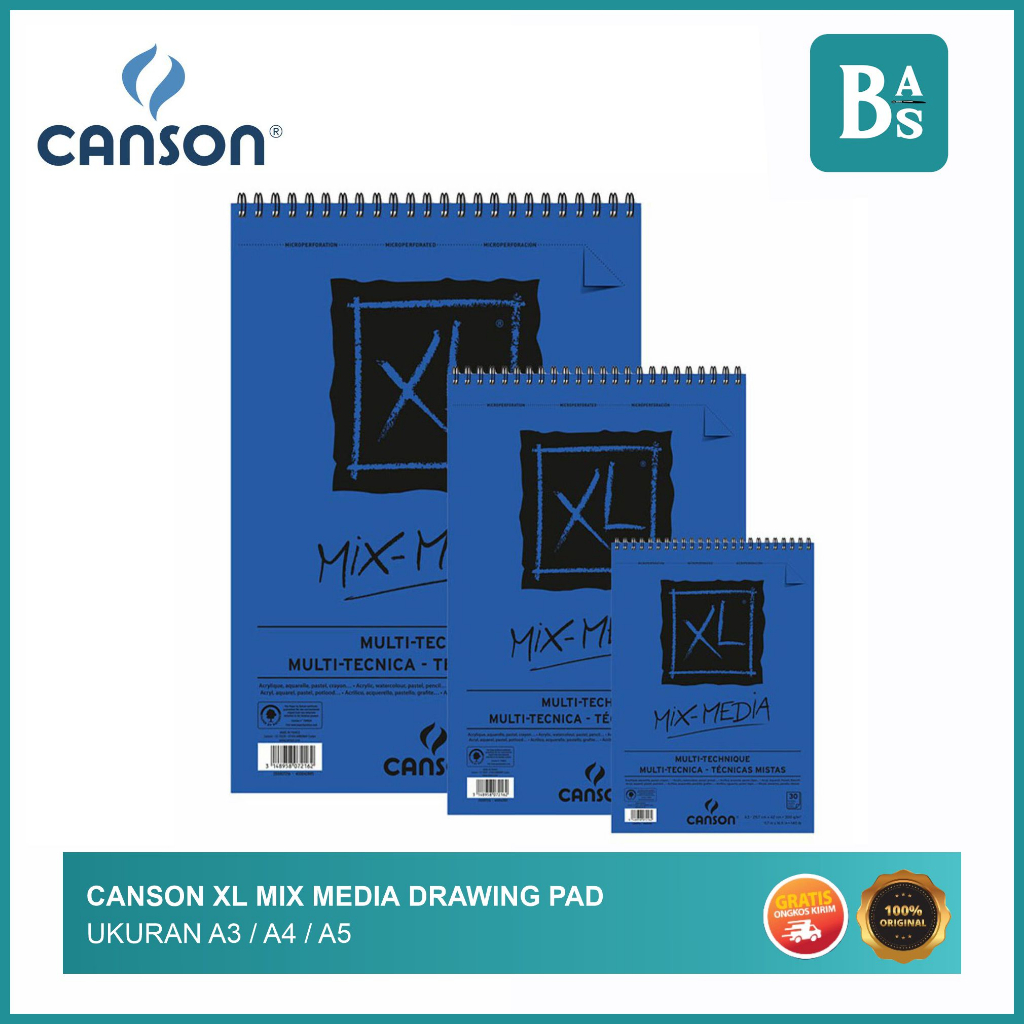แผ่นรองวาดภาพ Canson XL Mix Media A3 / A4 / A5