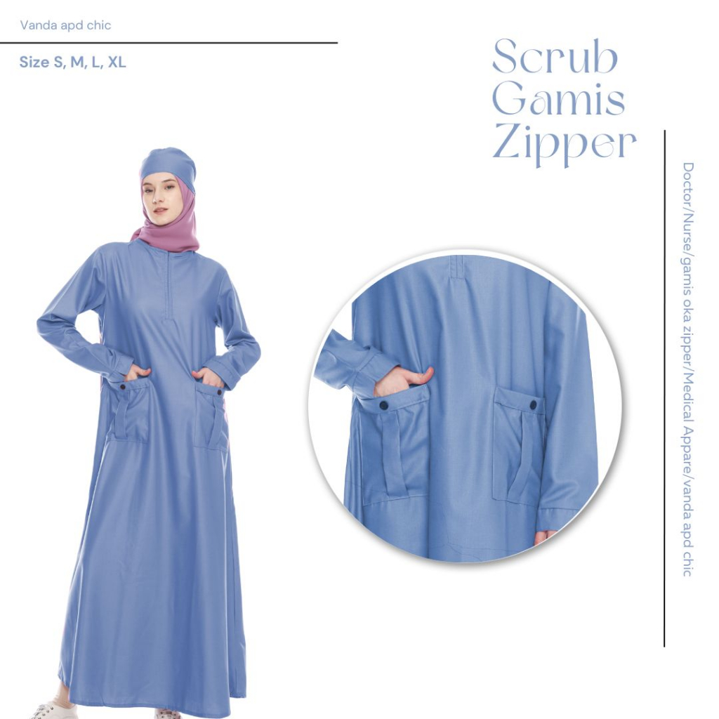 OKA CLOTHES, ZIPPER GAMIS MODEL/GUARD CLOTHES SCRUB/NURSING UNIFORMS