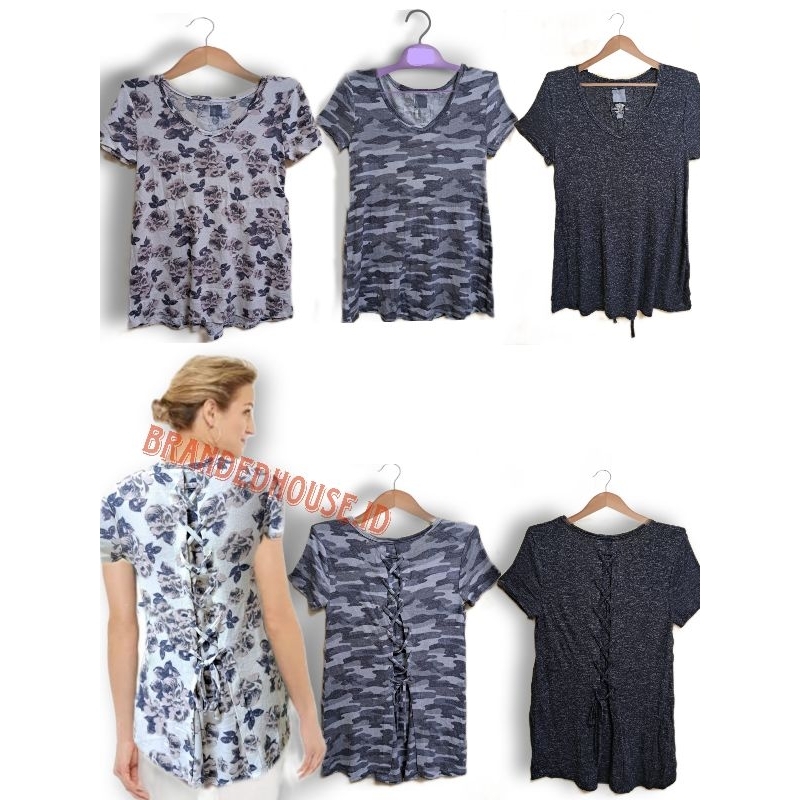 Maurices Tunic Tee --- เสื้อยืดผู้หญิง Cross-Strap ได้ถึงขนาดใหญ่
