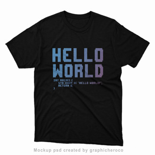 พร้อมส่ง เสื้อยืด ลาย Hello WORLD CODING BIG SIZE JUMBO