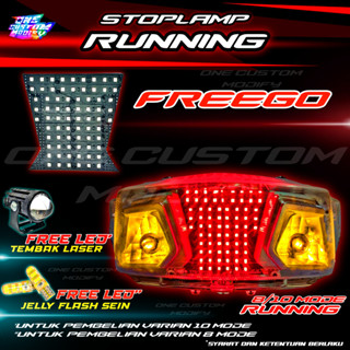 Freego ไฟเบรก LED 8 10 โหมด ติดท้ายรถจักรยานยนต์ ฟรีGo 2018 2019 2020 2021 2022