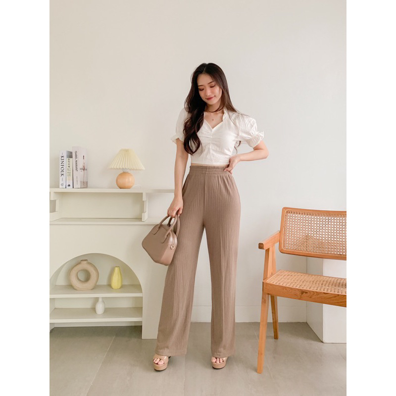 กางเกงขายาวผ้าถัก Kiyora