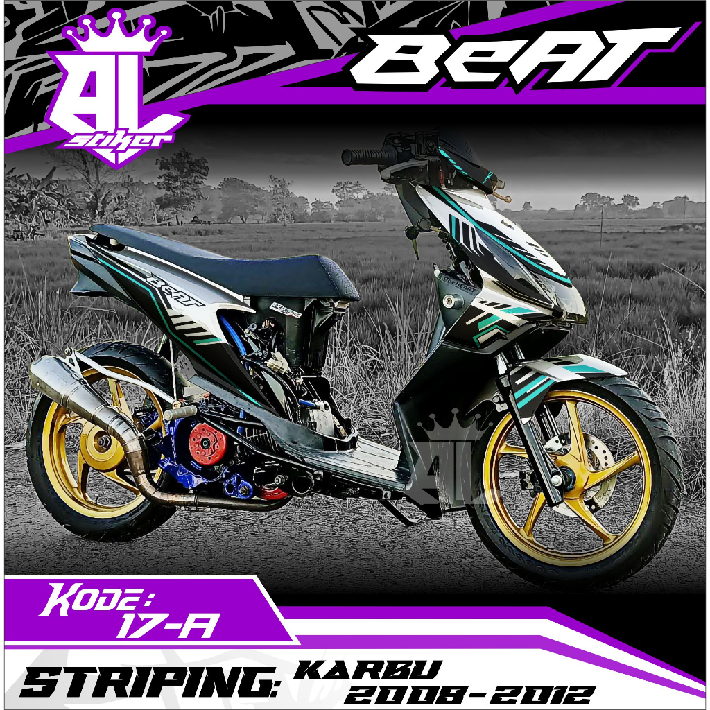 Decal Beat คาร์บูเรเตอร์ Full Body Sticker Beat คาร์บูเรเตอร์ 2008-2012 NEWEST GRAPHIC DESIGN - BL S