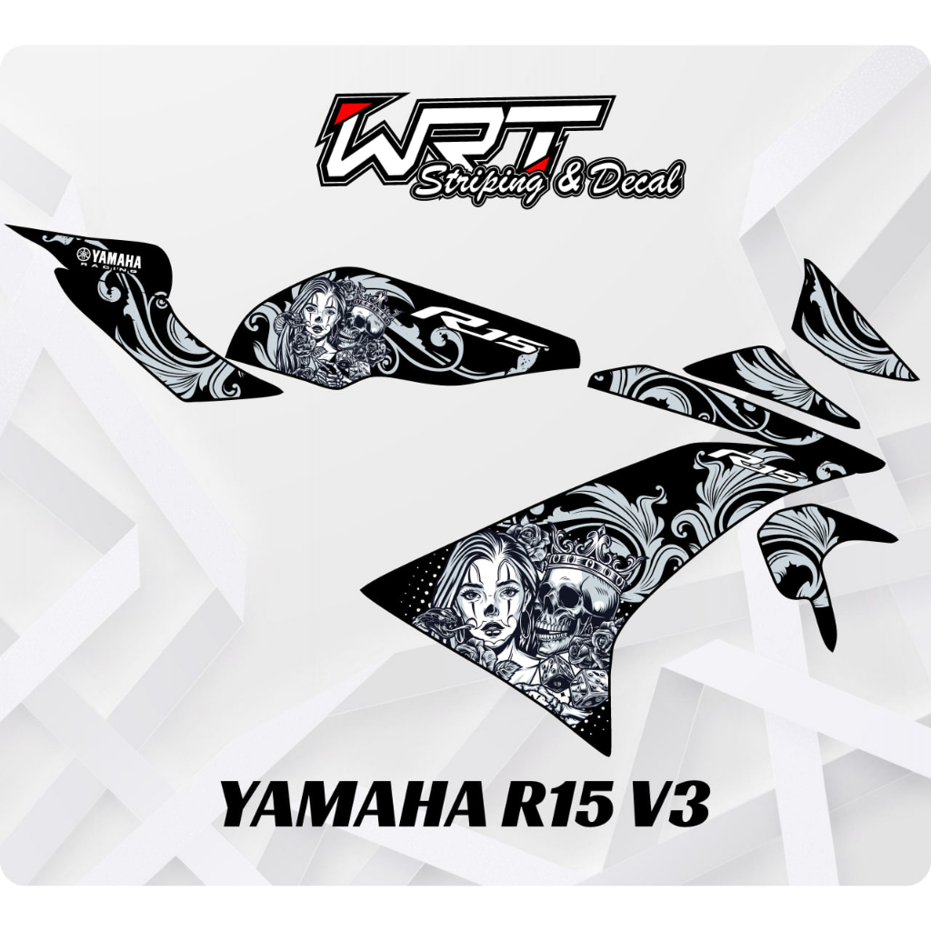 Striping R15 v3-Hologram Striping R15 v3-สติ๊กเกอร์ R15 v3-Decal R15 v3 Skull