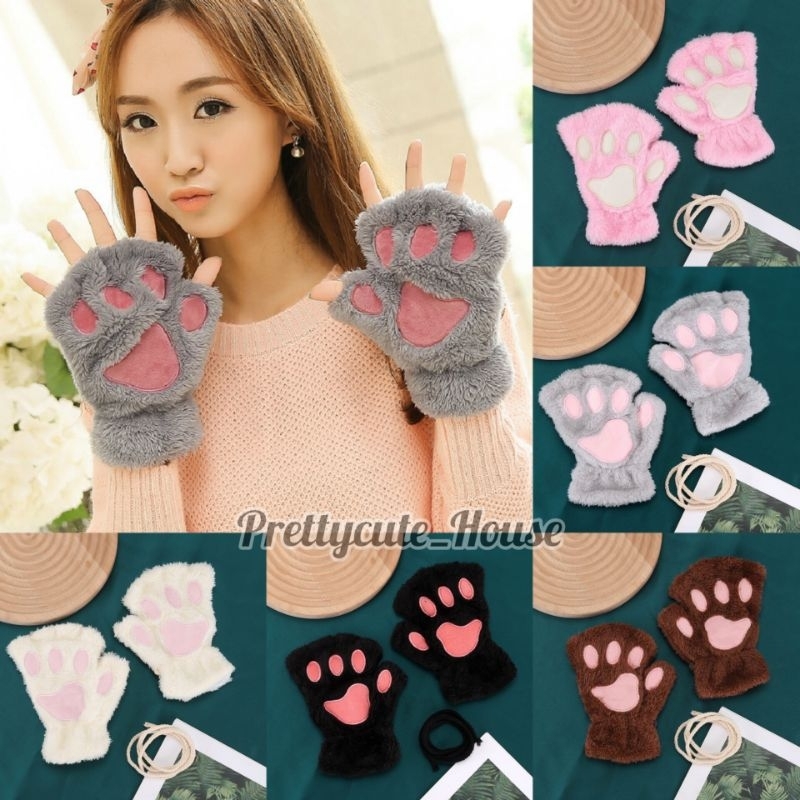 ถุงมือคอสเพลย์ Pch PAW CAT PAW COSPLAY CAT PAW NEKOMIMI แบบไม่มีนิ้ว แฟชั่นฤดูหนาว