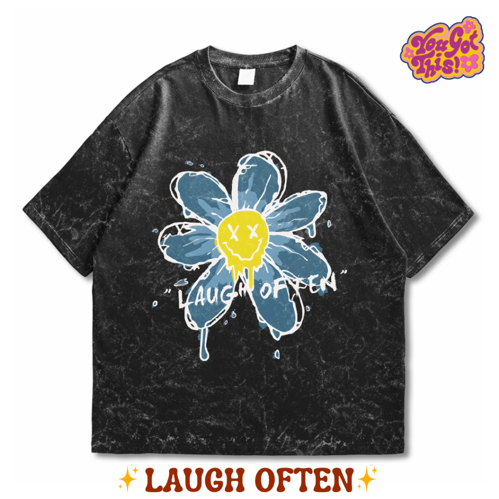 Womens Oversize Wash Tee Edition - LAUGH OFTEN