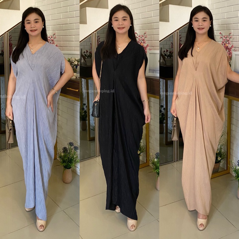 Alisa Kaftan Dress Maxi Gamis Eid Luxury Womens Fashion - meganshoping