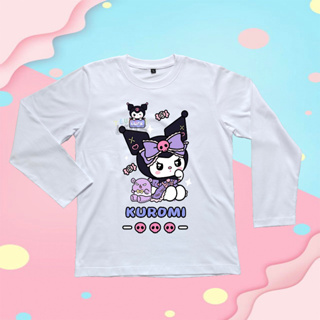 เสื้อยืดแขนยาว พิมพ์ลายตัวอักษร KUROMI สําหรับเด็ก