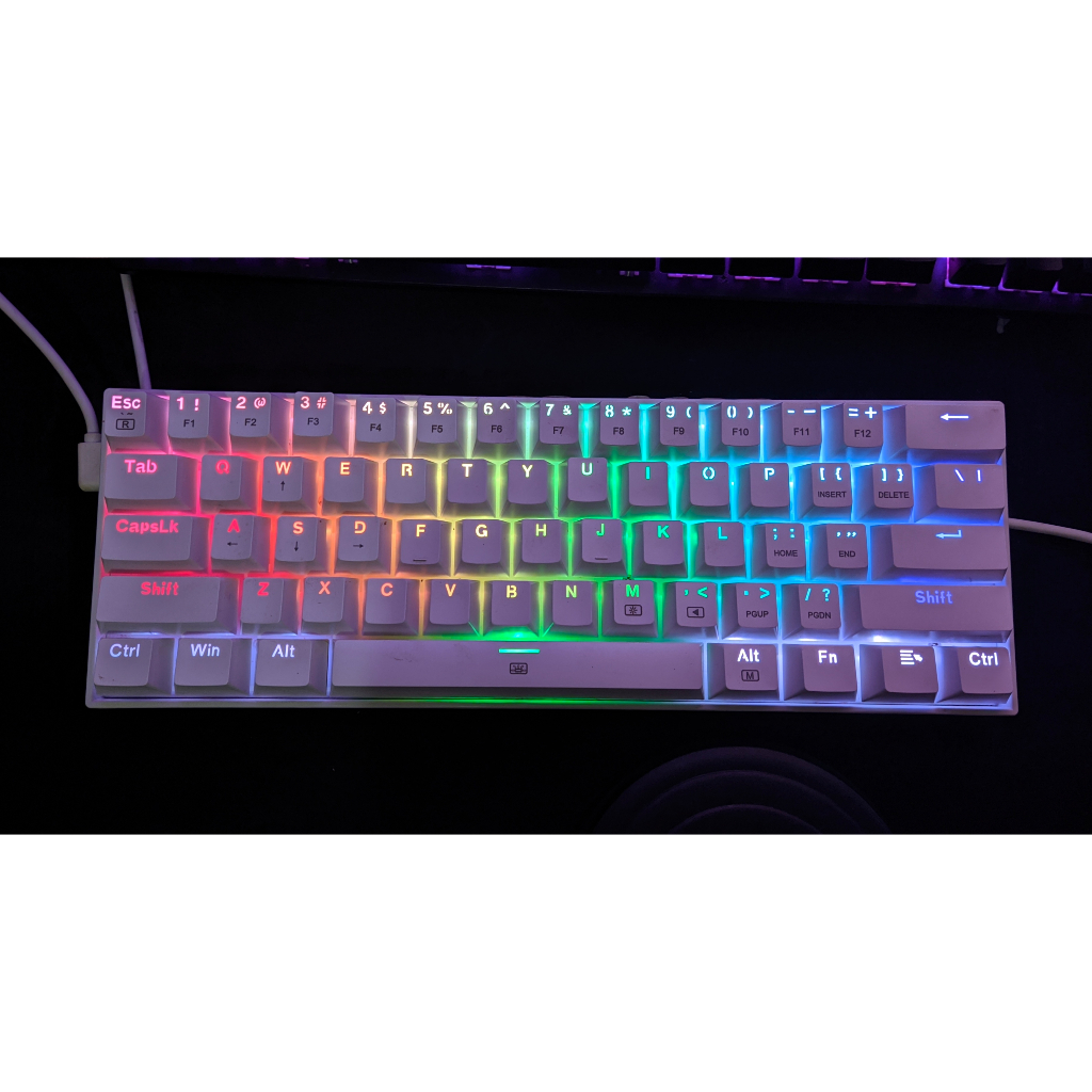 [ที่สอง] Redragon Mechanical Gaming Keyboard RGB DRAGONBORN WHITE - K630W-RGB - สวิตช์สีน้ําตาล