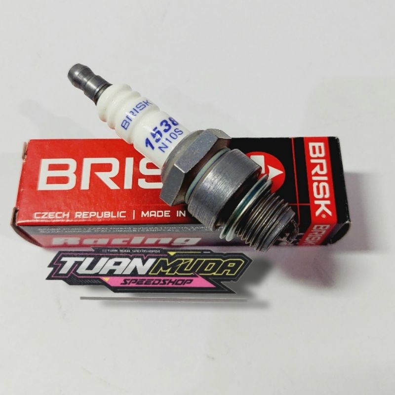 หัวเทียน Brisk สําหรับรถจักรยานยนต์ Rx king vespa 2T fizr satria 2T N10s