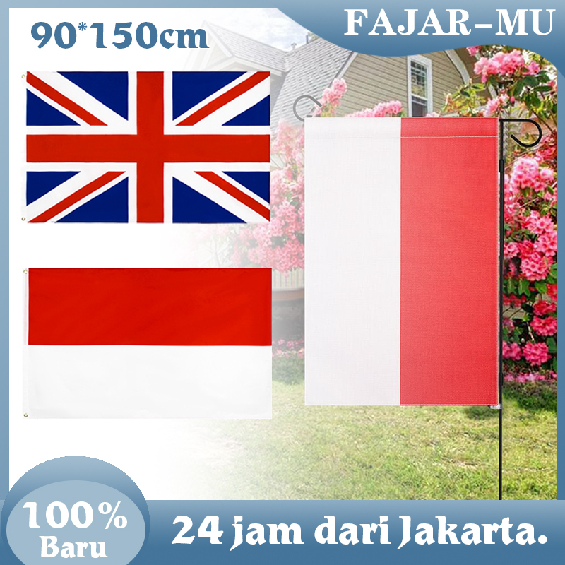 MERAH INDONESIAN FLAG ผ้าสีแดงและสีขาว RI SATIN FLAG 90*150 ซม. ENGLAND FLAG / UNION JACK