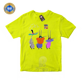 (ฟรีชื่อ) เสื้อยืด ผ้าฝ้าย พิมพ์ลายการ์ตูนอนิเมชั่น OGGY AND THE COCKROACHES UNISEX COTTUN สําหรับเด็ก