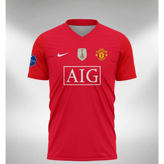 เสื้อกีฬาแขนสั้น พิมพ์ลาย Jersey MU UTD 2008/2009