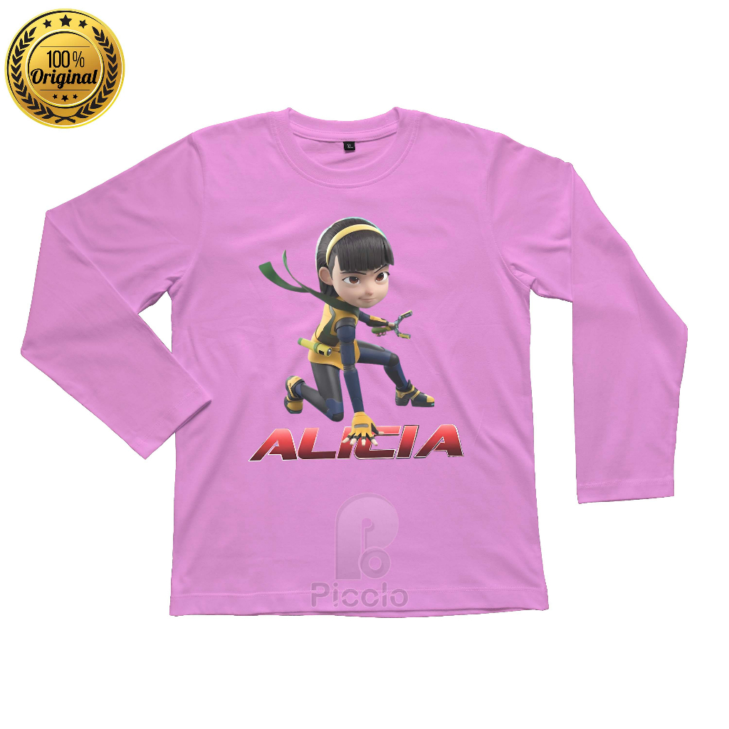 (FREE NAME) เสื้อยืด LONG-SLEEVED พร้อม ALICIA EJEN ALI CHARACTER MOTIF UNISEX