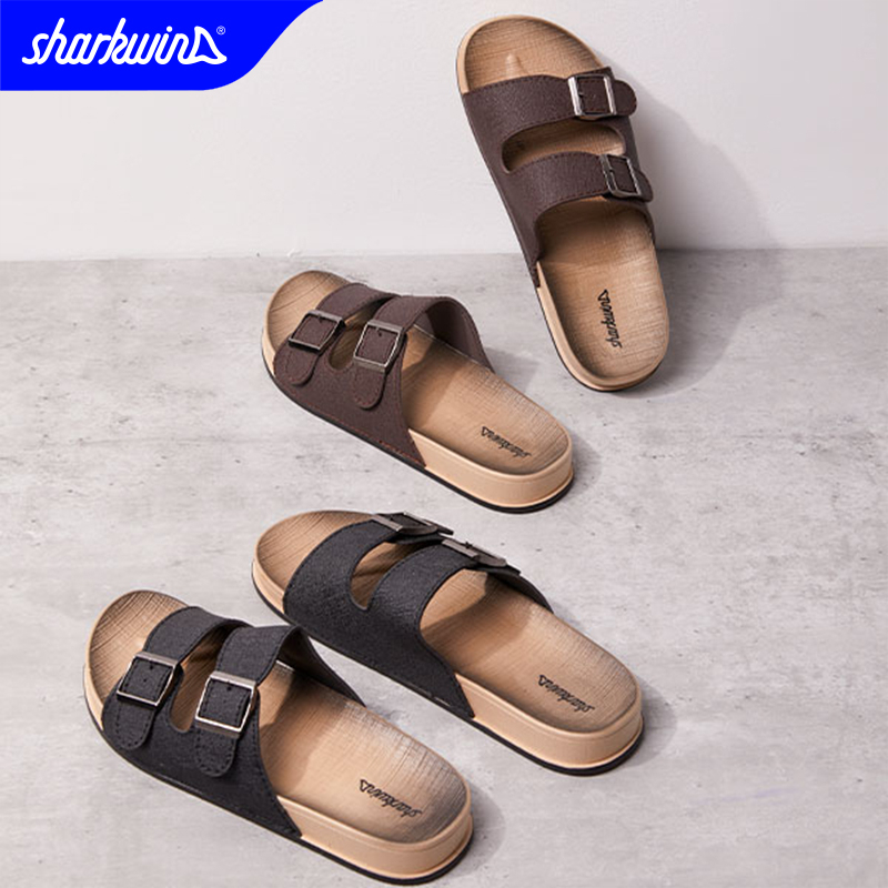 SHARKWIN SF30208 รองเท้าแตะหัวเข็มขัดกันลื่นสําหรับผู้ชาย