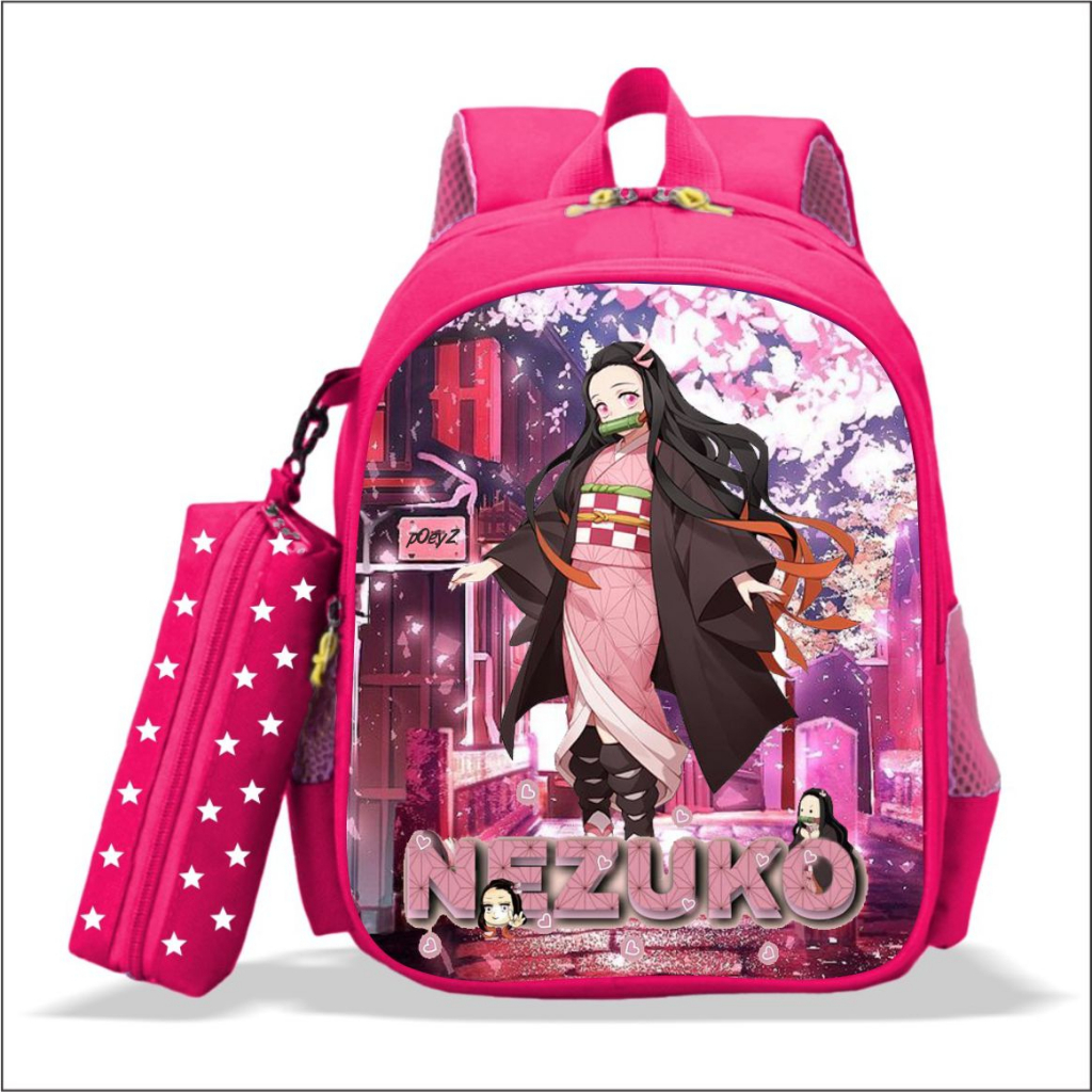 เนซูโกะ ตัวละครโรงเรียนอนุบาลและประถมศึกษากระเป๋าเป้สะพายหลังนักเรียนหญิงจากอะนิเมะ คิเมตสึ เลขที่ ยายบ้า คุณภาพระดับพรีเมียมล่าสุดน่ารักและอินเท