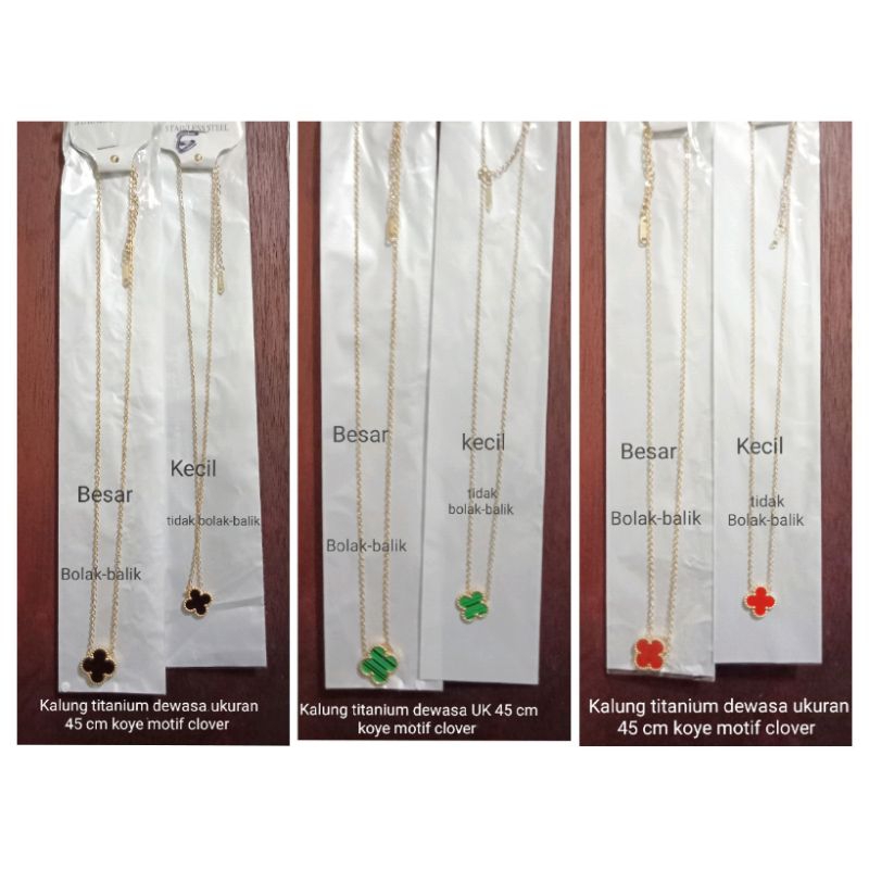 RJ&Lt74 สร้อยคอไทเทเนียมผู้หญิง ขนาด 45 ซม. koye clover motif