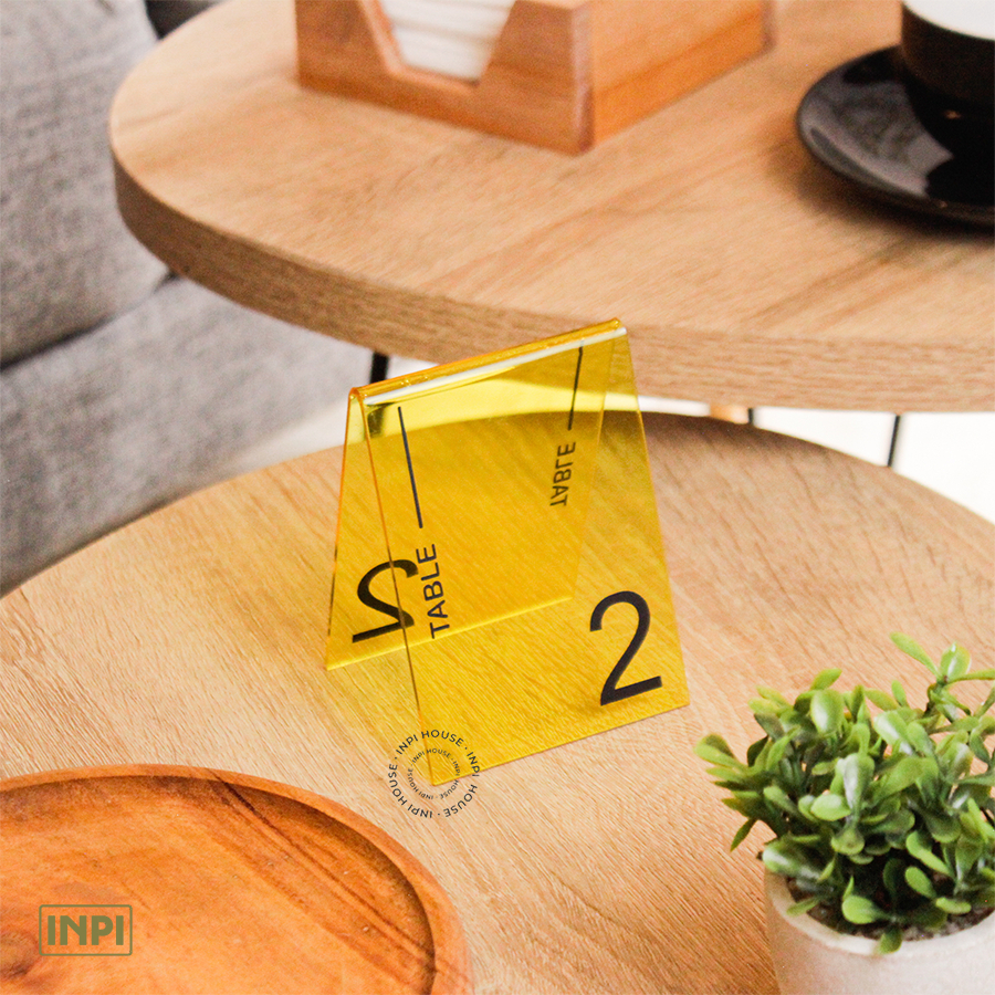 INPI HOUSE Signage Table Number - ป้ายหมายเลขโต๊ะ - อะคริลิก ขนาด 8x6x11 ซม.