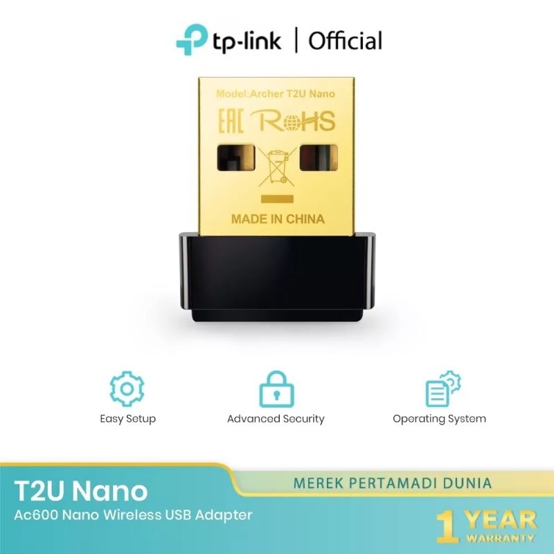 อะแดปเตอร์ไร้สาย TP Link ARCHER T2U Nano AC600 - TPLink T2U Dual Band