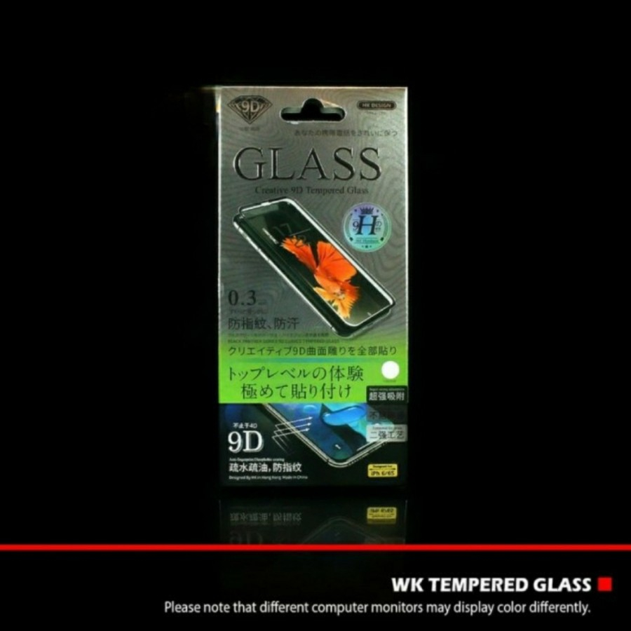 Wk design กระจกนิรภัยแพนเธอร์ซีรีส์สีดํา 9D iPhone 7 7 + x