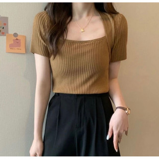 E5508-Knit Top C-Atasan Wanita Rajut 2in1