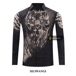 BATIK ARKANZA Motif SILIWANGI Hem Atasan Kemeja Baju Batik Pria Cowok Laki Laki Slimfit Full Lapis Furing Lengan Panjang Lengan Pendek Original Asli