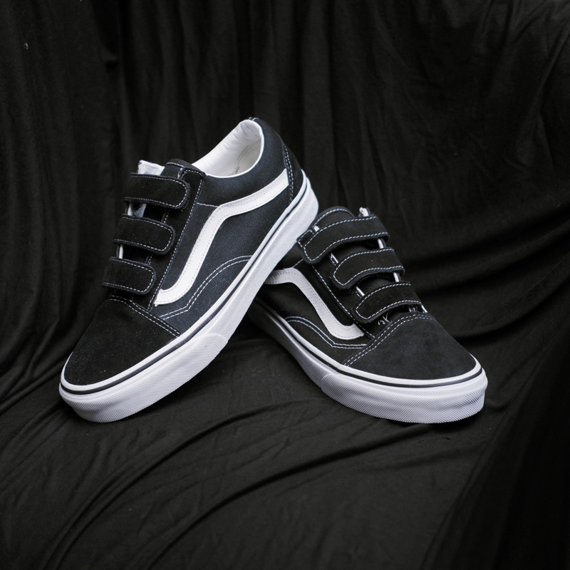 Vans Oldskool V รองเท้าผ้าใบ สีดํา/สีขาว ของแท้ 100%