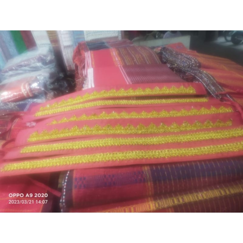 MERAH RED GOLD THREAD WAIST STRAP.