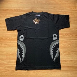 A BATHING APE เสื้อยืด พิมพ์ลาย Bape Shark Twin สีดํา