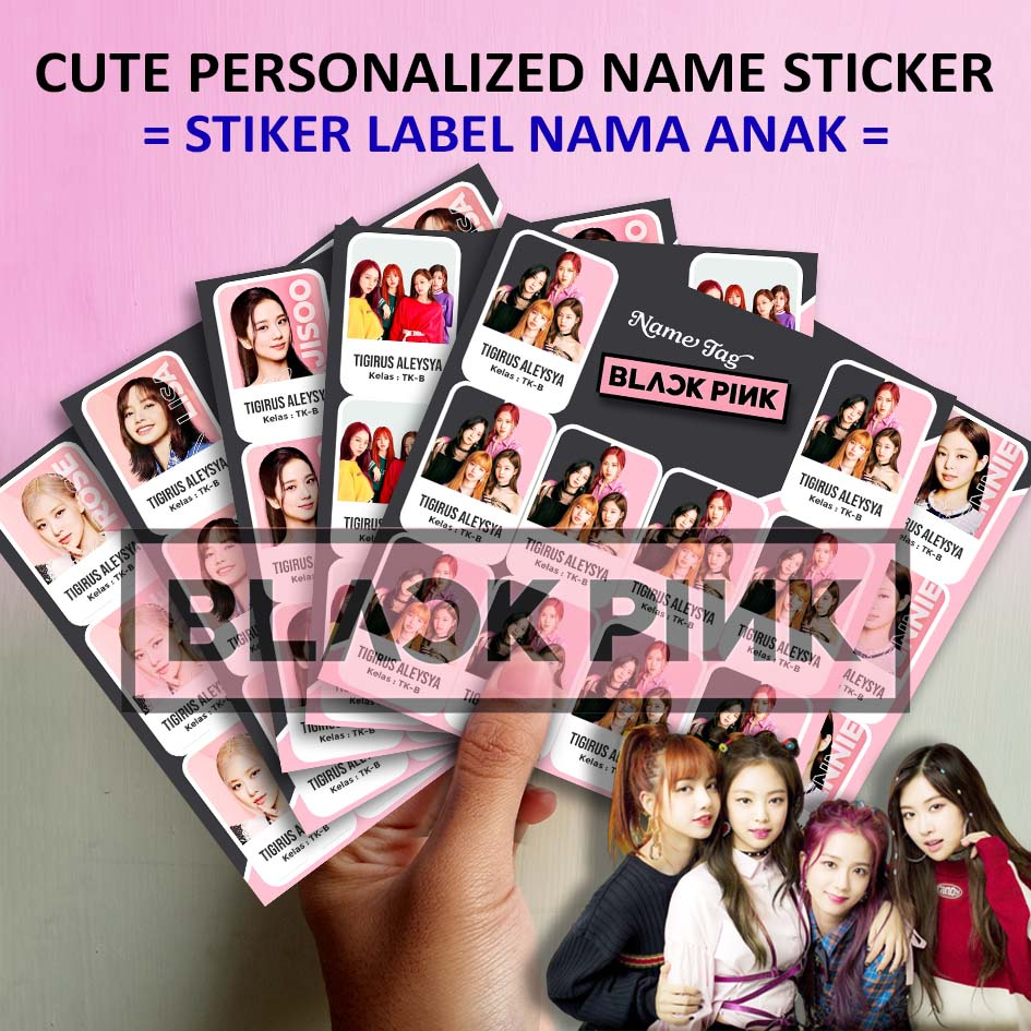 NAME STICKERS BLACKPINK LABEL STICKERS CUSTOM NAME STAMPS CHILDRENS NAMES USING CLASS NAME แท็กสติกเ