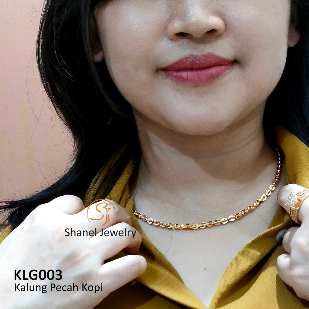 Simple Elegant Gold Silver Coffee สร้อยคอหักพรีเมี่ยมนําเข้าเครื่องประดับแฟชั่น KLG003 SJ
