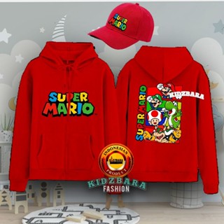 เสื้อแจ็กเก็ต แต่งซิป ลาย Super Mario สําหรับเด็กผู้ชาย