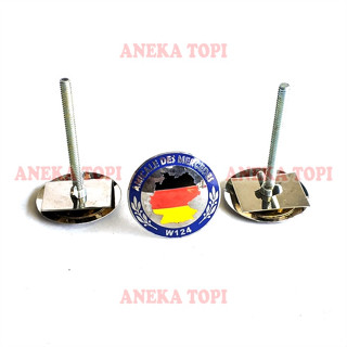 ตราสัญลักษณ์ Grill Amicale Des Mercendes W124 ขนาดเล็ก สีฟ้า สําหรับย่างหมวก