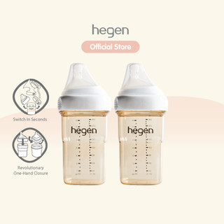 Hegen PCTO™ 240ml/8oz Feeding Bottle PPSU 2-Pack White with 2 x Medium Flow Teat (3 to 6 months)