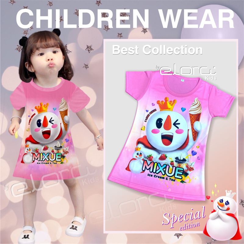 Mixue girls& 39; เดรส / เดรส mixue kids& 39; / girls& 39; เสื้อผ้าผสม motifs