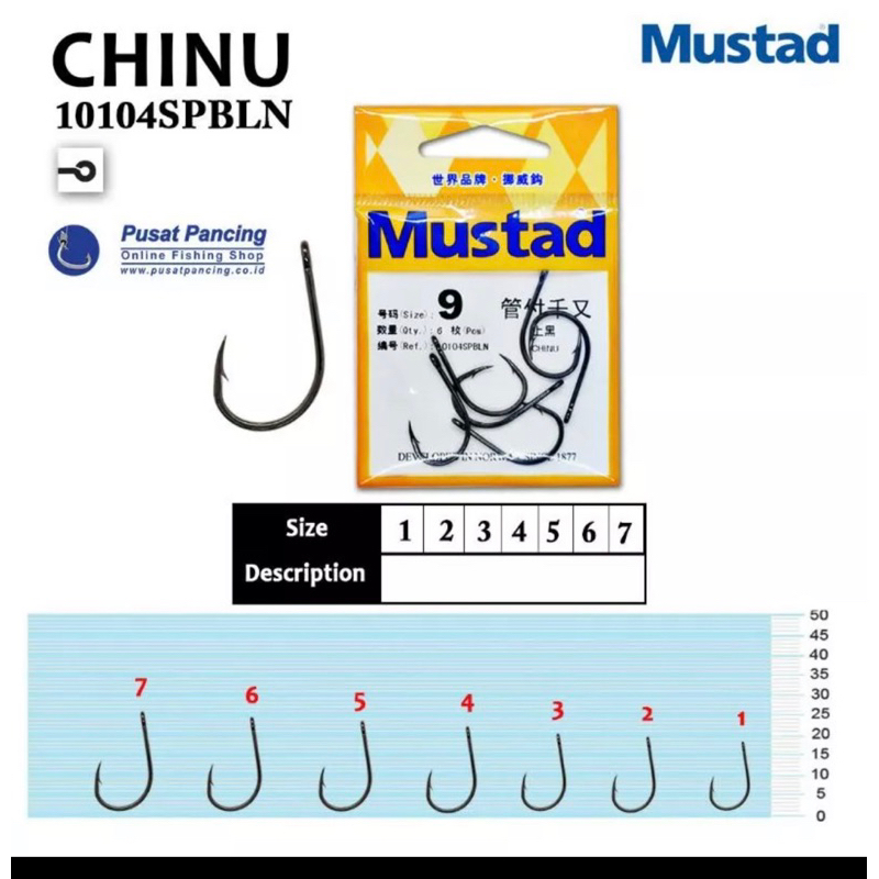 คันเบ็ด MATA Mustad 10104-SPBLN / แหวนชินุ