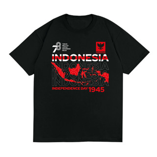 เสื้อยืด พิมพ์ลาย 78th Indonesian Independence day สไตล์อินโดนีเซีย