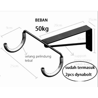 Gantungan sepeda dinding / Hanger bike / Tempat penyimpanan sepeda di tempel di tembok