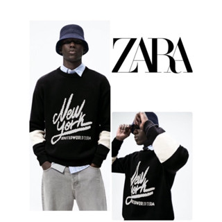 เสื้อกันหนาว ผ้าถัก ลาย Zara New York