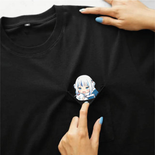 เสื้อยืด พิมพ์ลายการ์ตูนอนิเมะ Vtuber Hololive EN - Gawr Gura สําหรับผู้ชาย