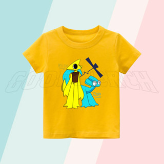 เสื้อยืด พิมพ์ลายตัวอักษร YELLOW CYAN RAINBOW FRIENDS 2 สําหรับเด็ก