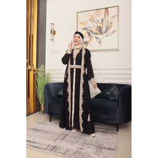 ---- Kaftan GAMIS HALIMA ฟรีเข็มขัดและผ้าโพกหัว